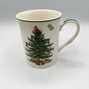 Spode Christmas Tree Coffee Mug Green Painted Handle